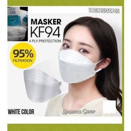 MASKER KF94 PUTIH, HITAM, & MIX WARNA 4 PLY EARLOOP 1 BOX ISI 50 PCS