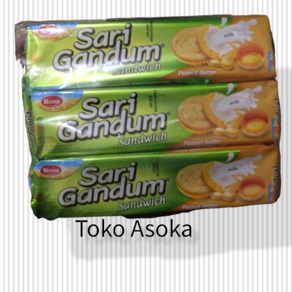 

Roma Sari Gandum Sandwich Peanut Butter | 1 plastik isi 6 pak