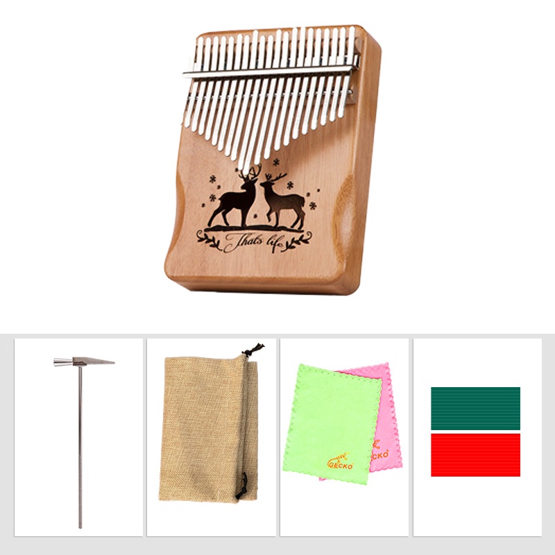 【Mukava】2023 Terbaru kalimba 21 keys 21 kunci deer wood kayu finger piano alat musik musical instrument portable murah