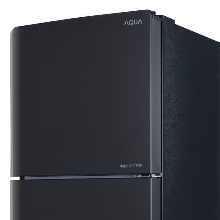 KULKAS AQUA 2 PINTU INVERTER GLASS DOOR BLACK AQR 305 IG/AQR-305IG