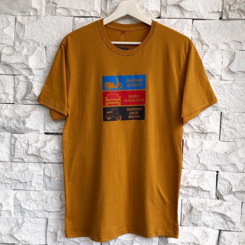 Kaos Distro Pria / wanita Lengan Pendek Motif Staff Tanah Abang Murah