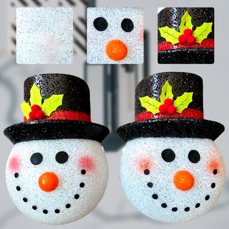 Zzz 2Pcs Cover Lampu Anti Air Motif Kartun Snowman Untuk Dekorasi Natal / Outdoor / Musim Dingin