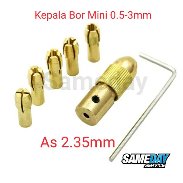 miliki Kepala Bor Mini Collet Chuck Mini Drill 7pcs Set As 2.35mm Murah