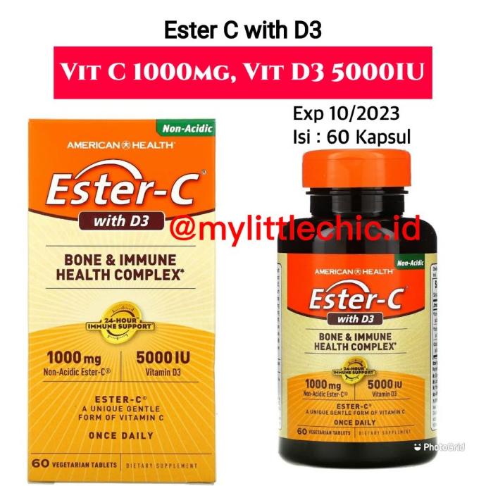 American Health Ester C with D3 / Ester-C 1000mg + Vitamin D3 5000IU Lc