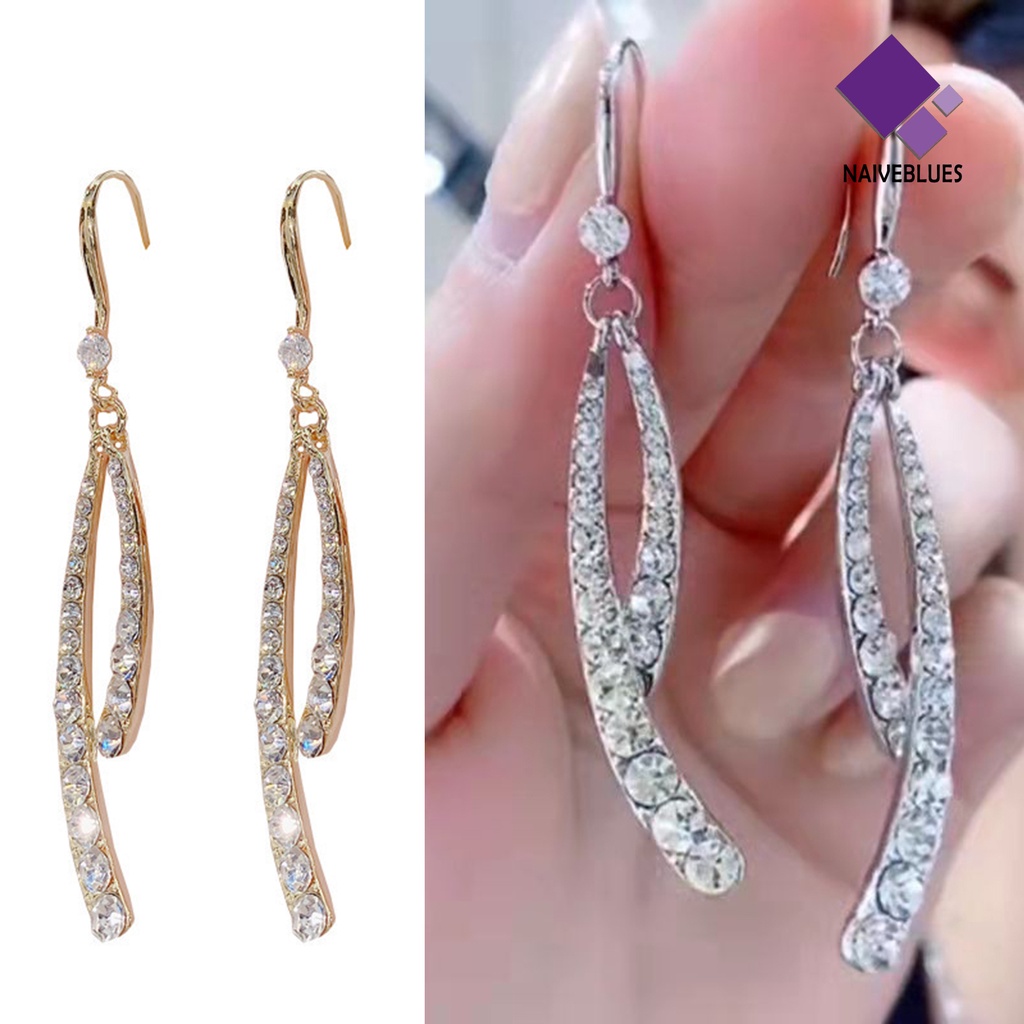 1 Pasang Anting Panjang Desain Ekor Ikan Silang Gaya Elegan Untuk Wanita