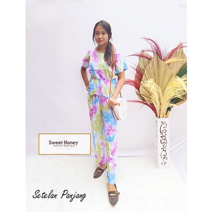 Grosir Baju Setelan Tiedye Bali Babydoll Daster Bali Baju Tidur Motif Bunga Kopi Tiedye Macan Sultan