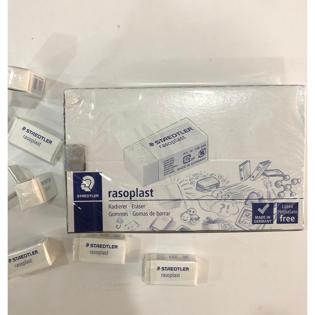 

(1 PACK=40pcs) PENGHAPUS PENSIL SETIP UJIAN PUTIH KECIL STAEDTLER LATEX-FREE