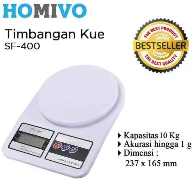 [375 GRAM] Timbangan Digital Dapur Kapasitas 10 kg Electronic Kitchen Scale Bonus Baterai