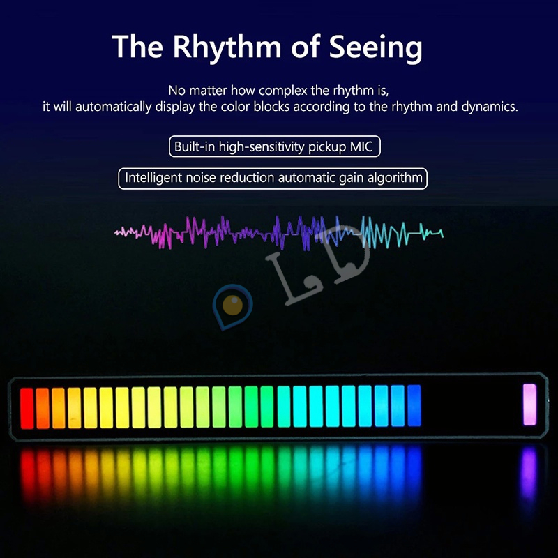 [KONTROL APLIKASI] Lampu LED RGB bar Strip spectrum Audio Indicator voice / Music Sound Control - Lampu Disco Musik Bar