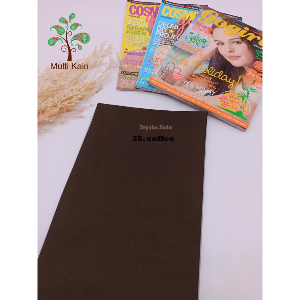 Bahan Multi kain katun cotton toyobo FODU (COPYRIGHT, TERDAFTAR) asli premium-FODU35 coffee