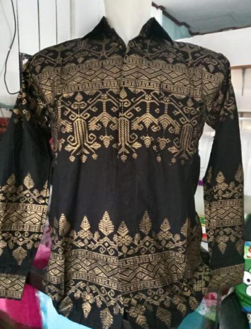 Batik Kondangan Baju Kondangan Pria Kemeja Batik Cowok Motif Etnik Emas