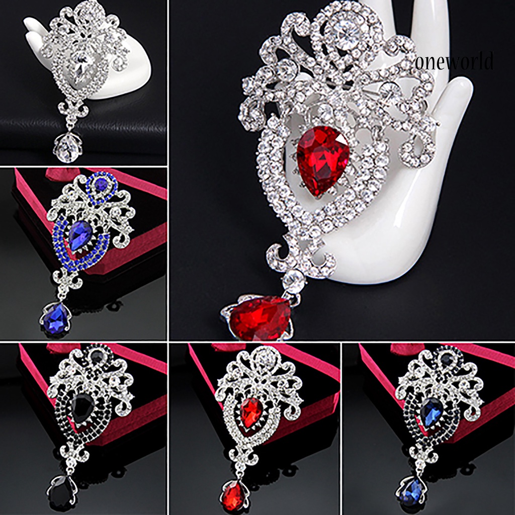 OW@ Brooch Exquisite Crown Design Luxury Fashion Diamante Brooch Pin for Holiday