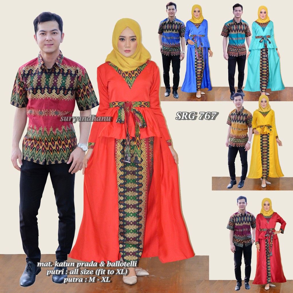 Batik Couple Azkana Etnic Gradasi 5 Srg 767 Maura Couple - Sania Ruffle Batik Couple Ori Ndoro