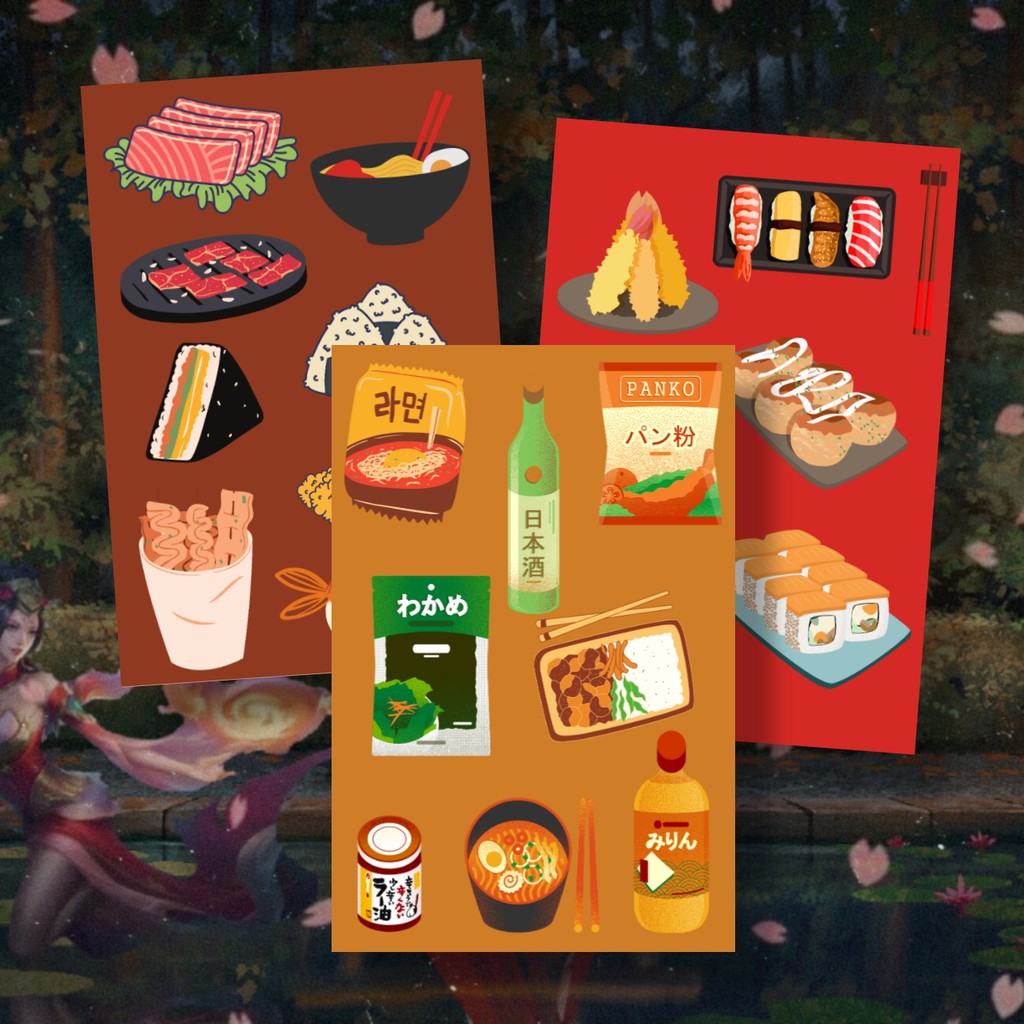 

Sticker Japanese Food Cutting Aestetic Tinggal Tempel
