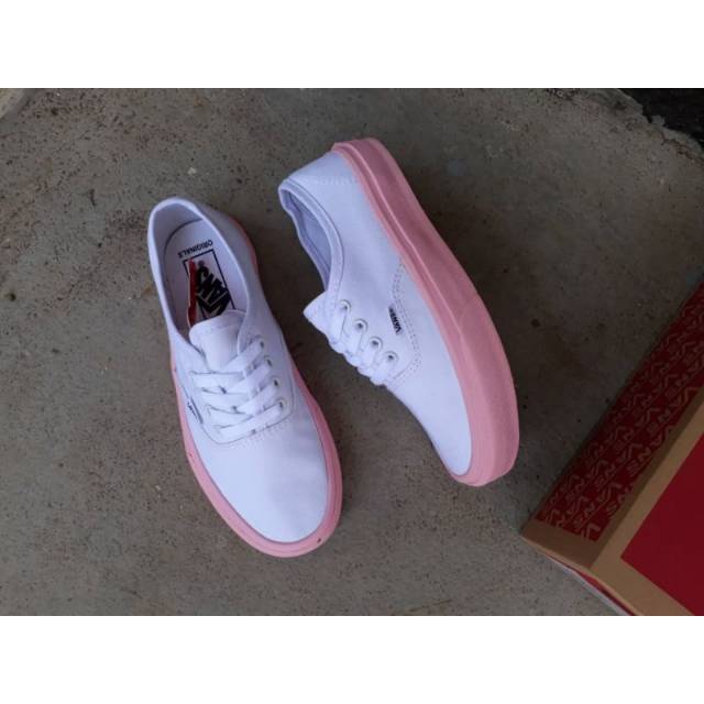 [bayar di tempat] SEPATU WANITA VANS AUTHENTIC WHITE PINK IMPORT PREMIUM BNIB WAFFLE DT MADE CHINA