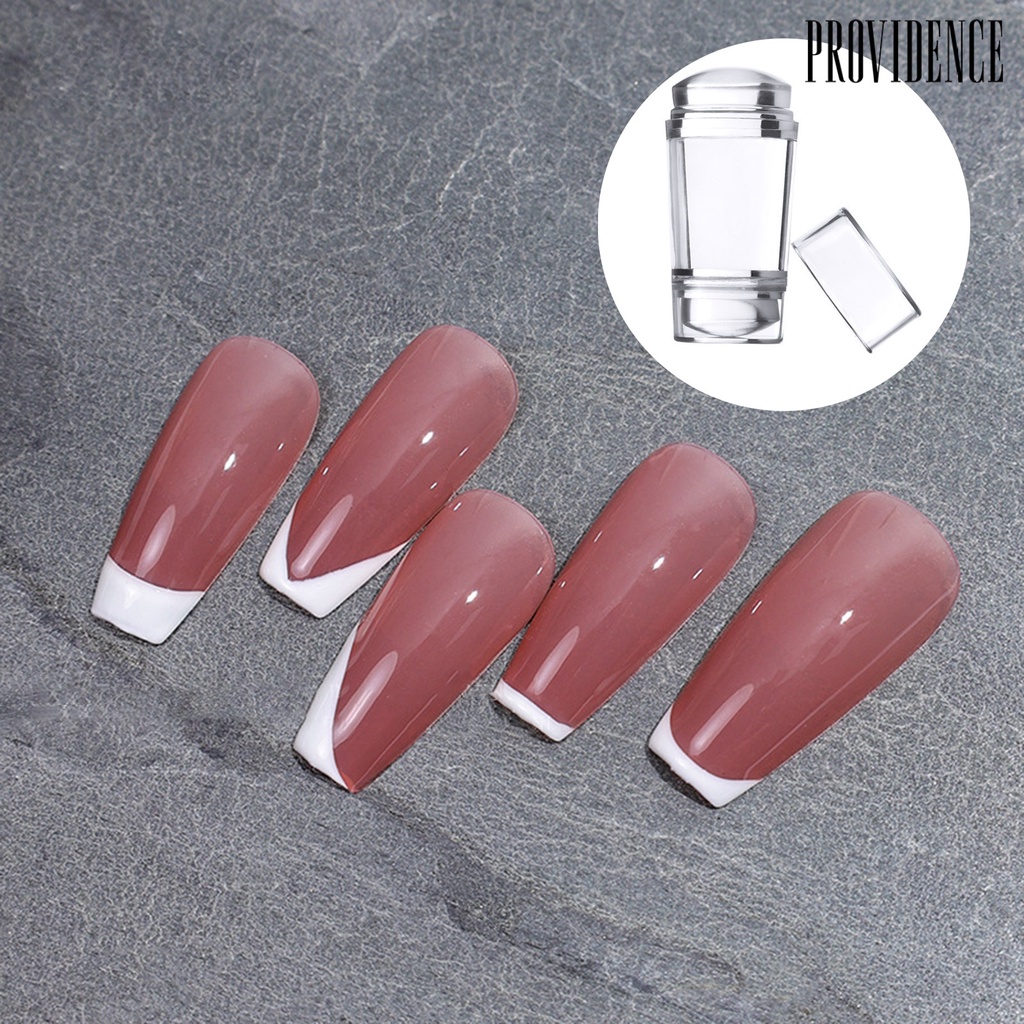 Providence Double Head Nail Stamper Non-Deformed with Scraper Silicone Seal Nail Stamping Printing Tips Tool for Manicure