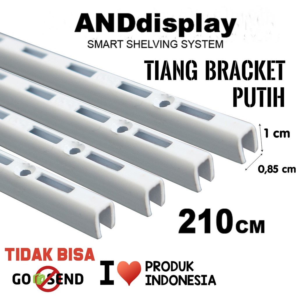 TIANG BRACKET PUTIH 210CM BRAKET PENYANGGA RAK DISPLAY