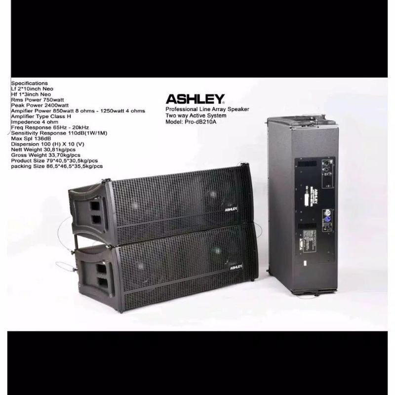 Speaker Line Array Ashley pro DB210A Two Way aktif 10 inch