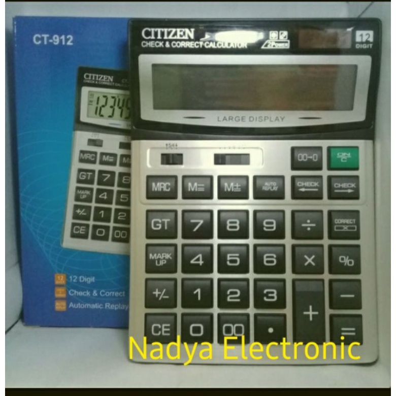 

KALKULATOR CALCULATOR CITIZEN CT-912K 12 DIGIT GRADE ORIGINAL
