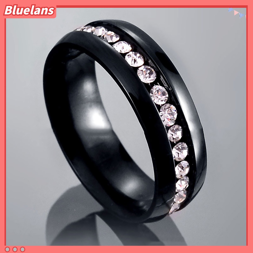 Cincin Berlian Imitasi Bahan Stainless Steel Untuk Pria Dan Wanita