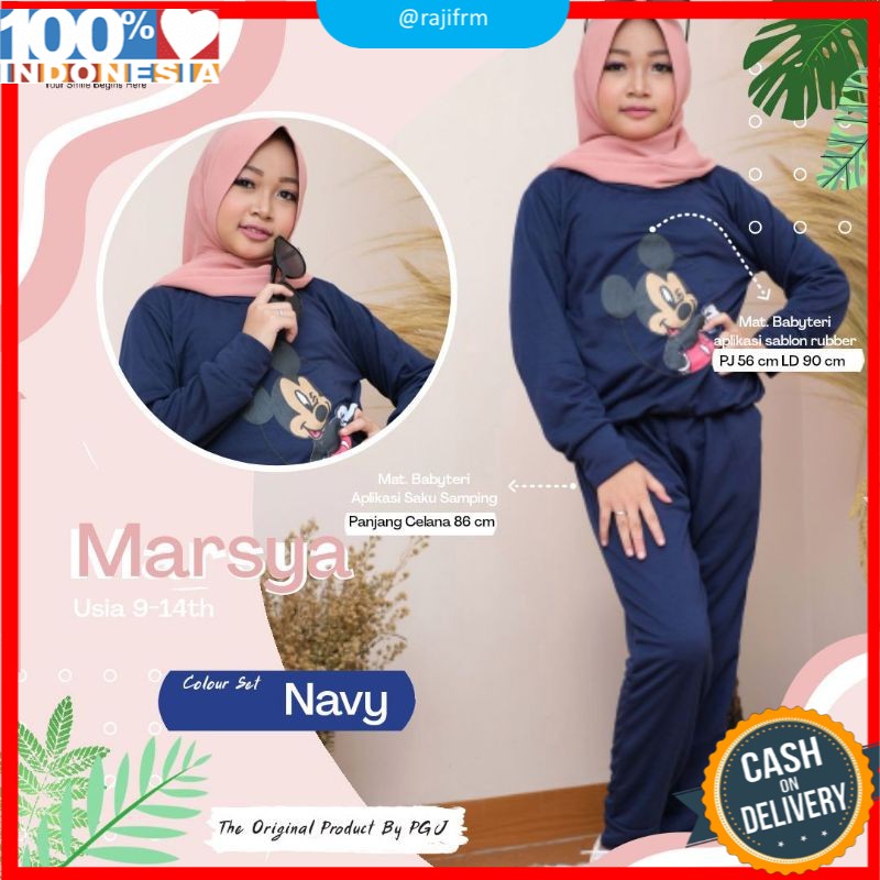 MARSYA SET - SETELAN ANAK PEREMPUAN REMAJA MUSLIMAH TANPA JILBAB SYARI ORIGINAL BRAND PGJ