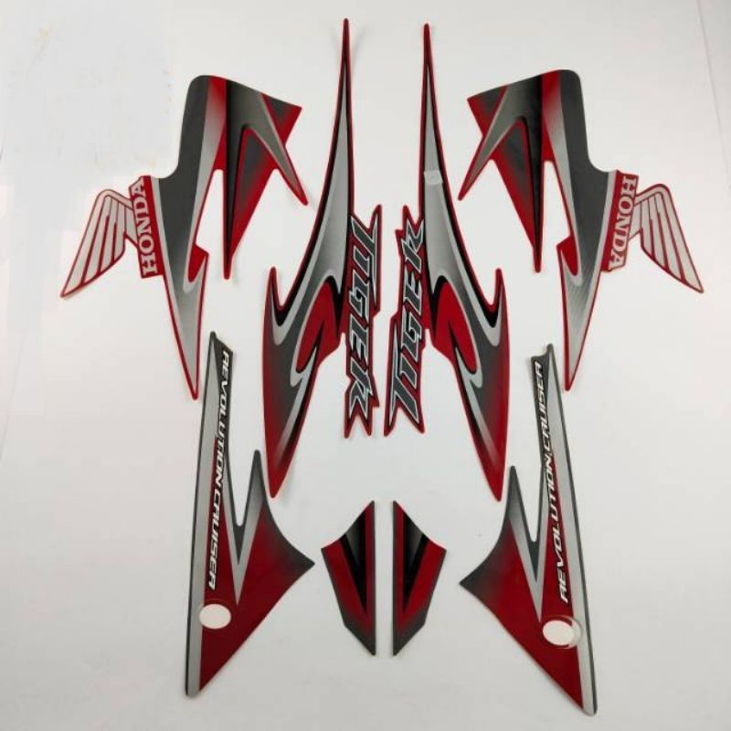 (BAYAR DI TEMPAT) striping Tiger revo 2013 lis stiker standar ori Tiger Revo TIREV merah full 2012 2