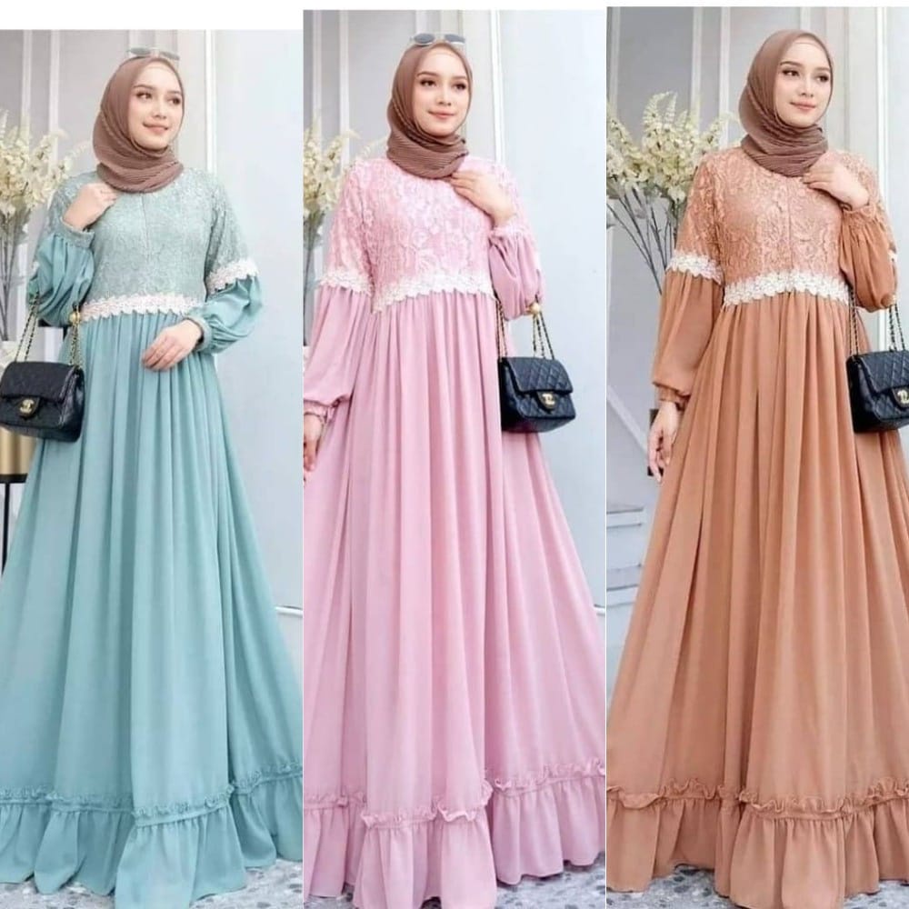 Dress Brukat / Mayra Dress Motif Brukat / Pakaian Pesta Wanita / Dress Terkini