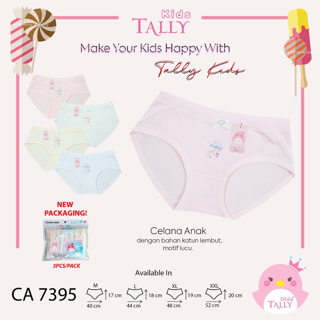 ❤ MIMI ❤ TALLY CD Anak Cewek Celana Dalam Anak Model Boxer Segitiga  7351 7510 7330 7395 7334