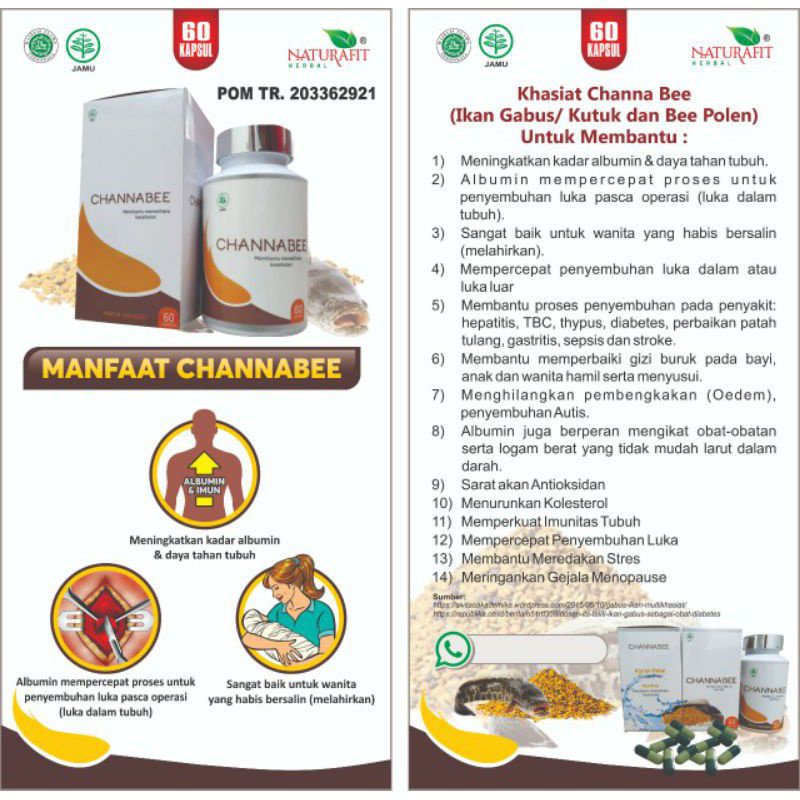 CHANNABEE KUTUK DAN BEE POLLEN ECER PER KAPSUL
