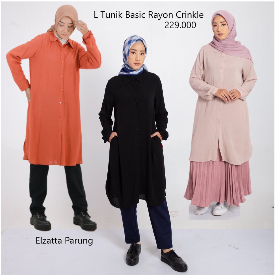 L Tunic Basic Rayon Crinkle Dauky