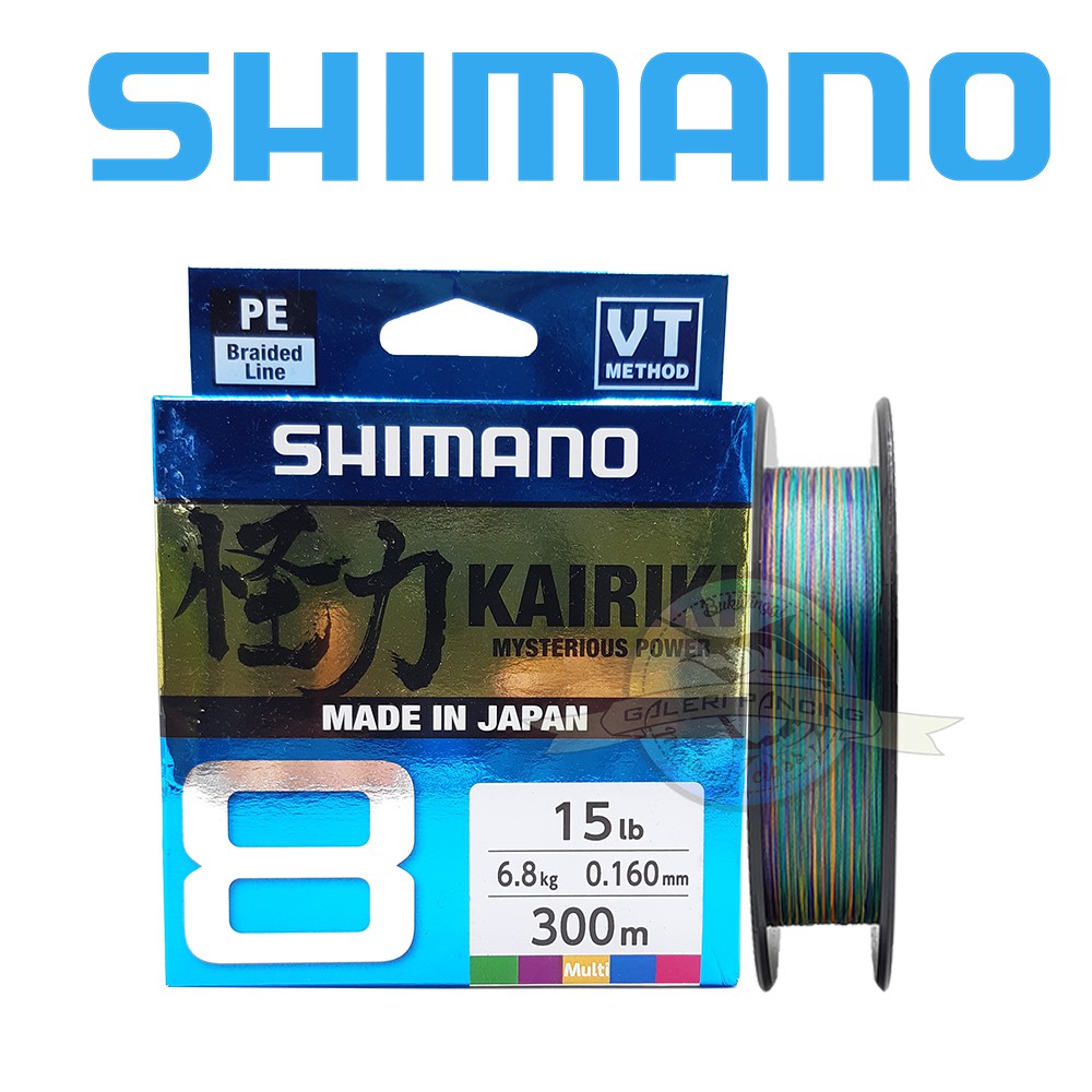 Senar PE Shimano Kairiki X8 15lb 6.8kg 0.16mm 300 Meter Multicolor