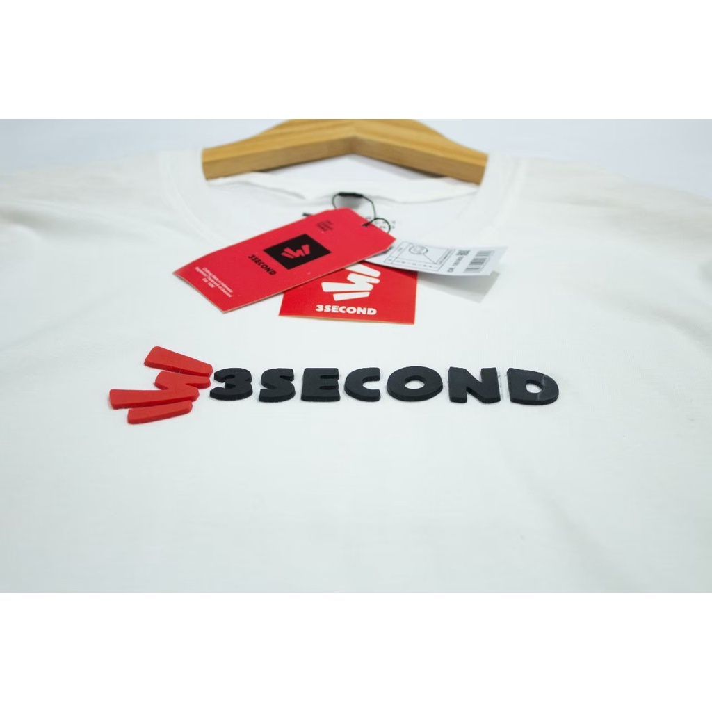 THREE SECOND T-SHIRT FLOCKING PREMIUM / BAJU KAOS 3 S PRIA WANITA / BAJU KAOS SABLON KARET