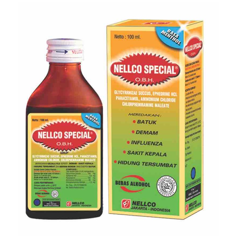 OBH Nellco Spesial / Nellco special OBH Obat Batuk nelco 100 ml Rasa Menthol