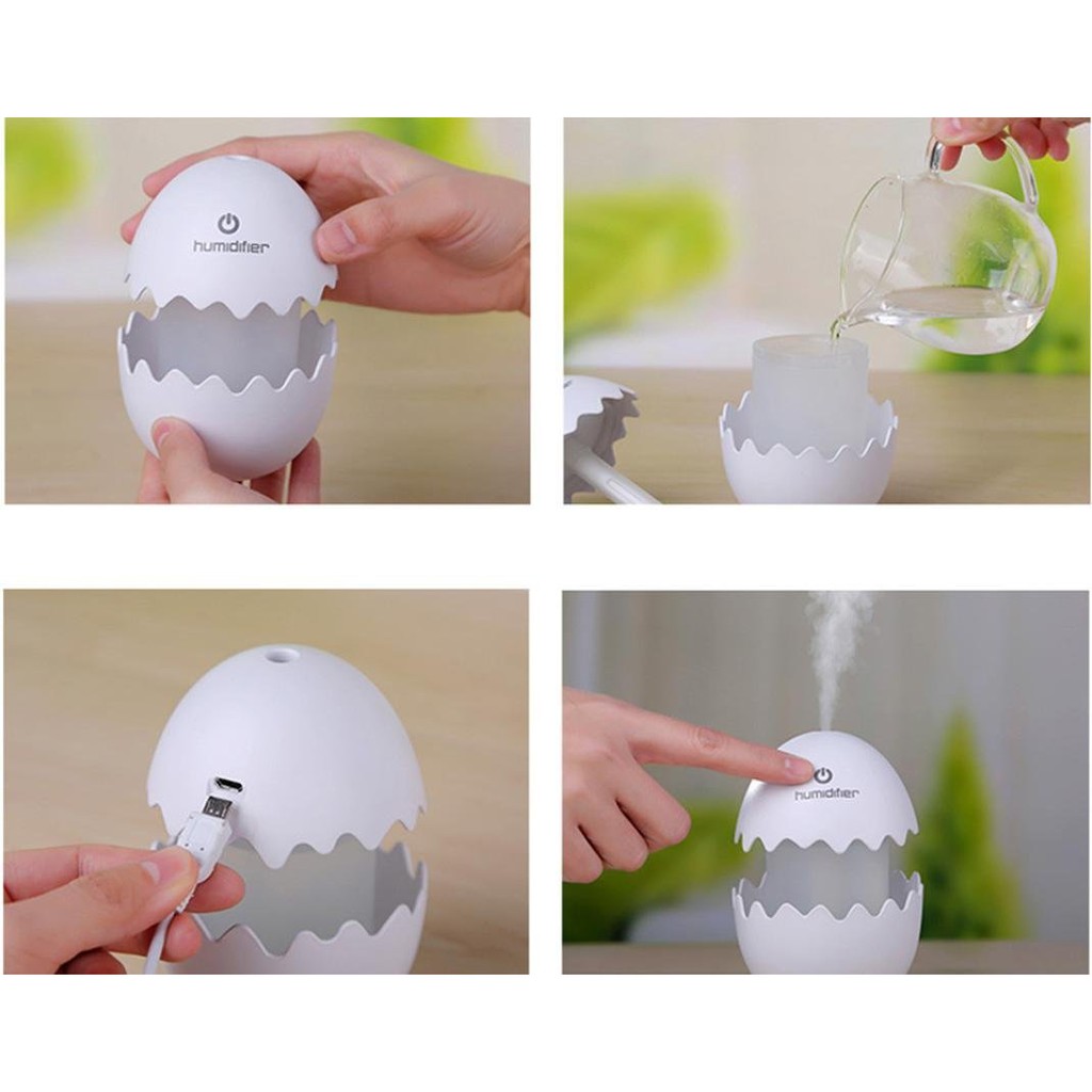 Cracked Egg Model Aroma Ultrasonic Humidifier with LED Light 100ml