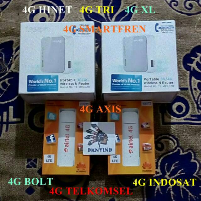 Paket MX WiFi Hotspot LTE 4G Modem Huawei E3372 + Router TP-Link MR3020 All GSM & Smartfren