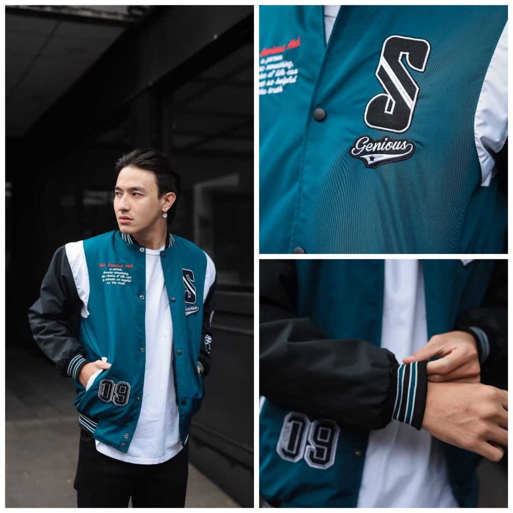 JAKET PRIA - JAKET VARSITY - JAKET BOMBER BASEBALL - JAKET BASEBALL VARSITY - SALVIO HEXIA - JAKET VARSITY PRIA