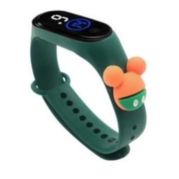 MoonLand JT203 Jam tangan anak  Elektronik Tahan Air IP67 Motif Kartun Anak Laki-laki Perempuan LED-Green mickey