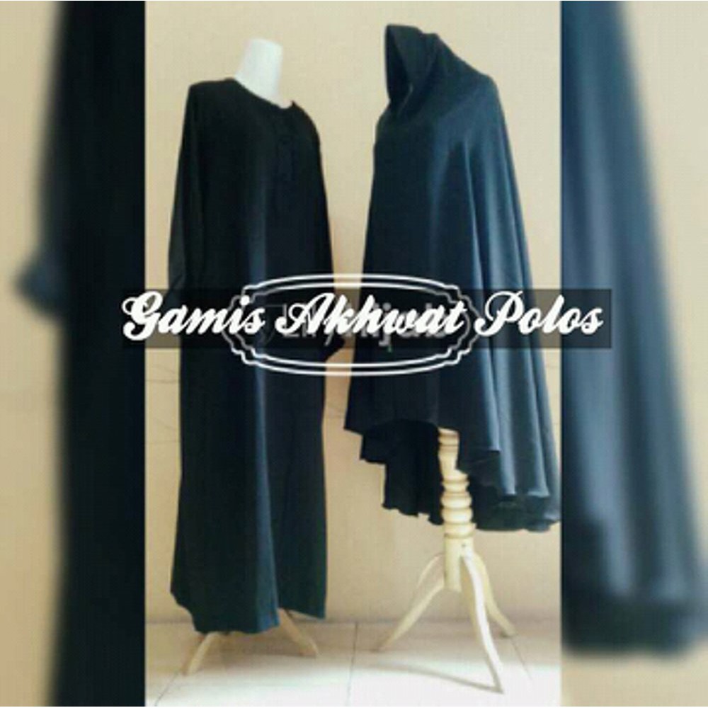 Dijual Gamis Akhwat Polos Hitam Murah