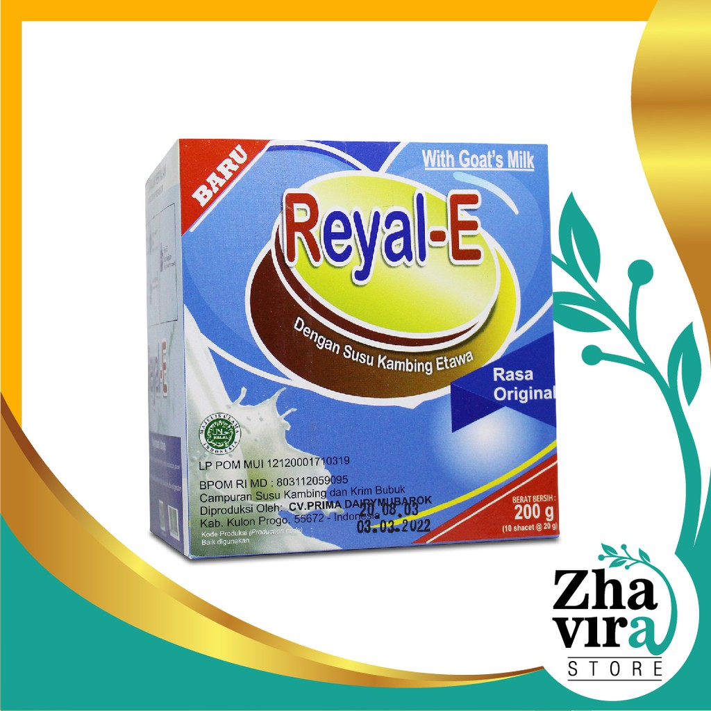 

SUSU KAMBING ETAWA REYAL-E Bubuk Sachet Varian Original Bergizi & Bernutrisi Tinggi