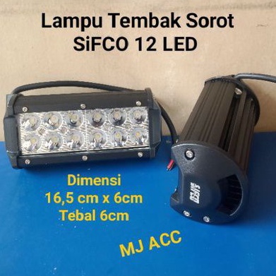 Lampu Tembak Sorot SIFCO 12 LED Kotak Putih