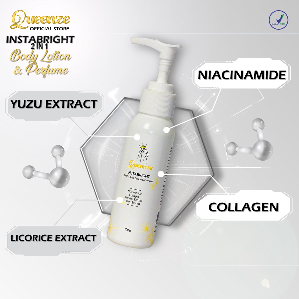 Queenze HandBody Pencerah INSTABRIGHT 2-IN-1 Body Lotion & Perfume Hb Glow Up