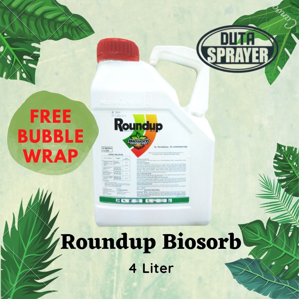 Roundup Biosorb 486 SL 4L Round Up Transorb 440 SL 4 Liter Herbisida Pembasmi Gulma Rumput Alang-Alang Glifosat 486SL 4 Ltr Glyphosate 440SL 4Ltr