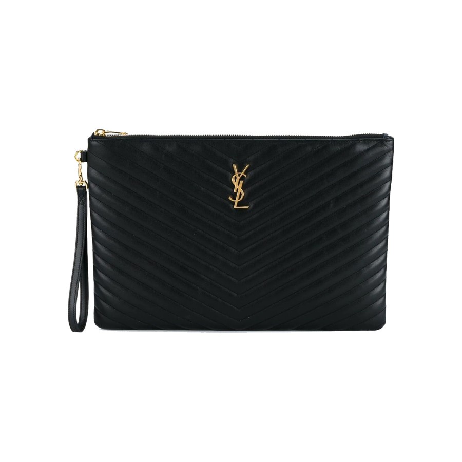YSL Matelasse Small Leather Clutch Black (24 x 17) 100% Original