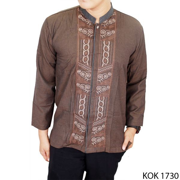 Long Sleeve Mens Koko Katun Coklat – KOK 1730