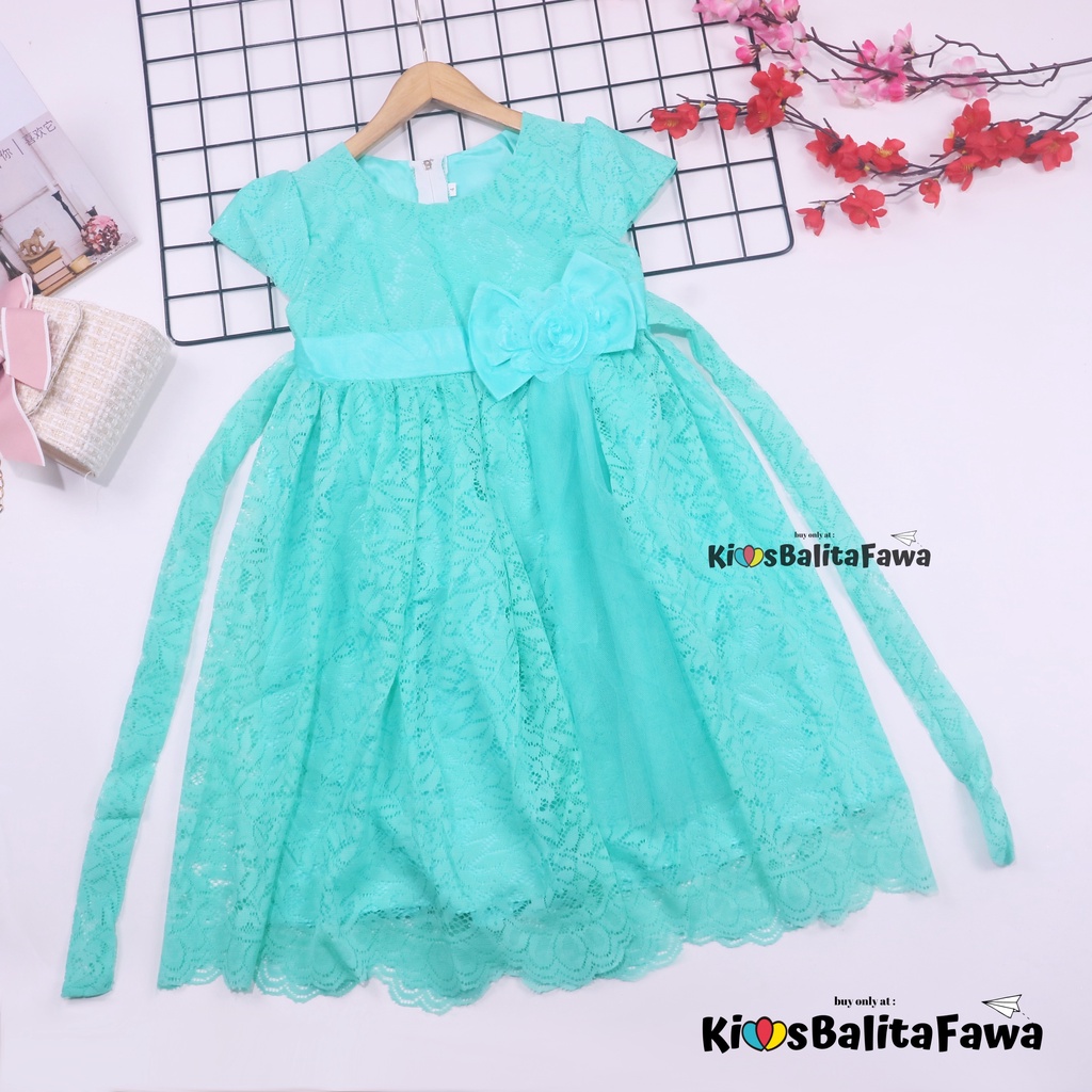 Gaun Pesta Size 7-8 Tahun / Ekspor Quality Premium Brukat Baju Anak Perempuan Dress Polos Natal Dres