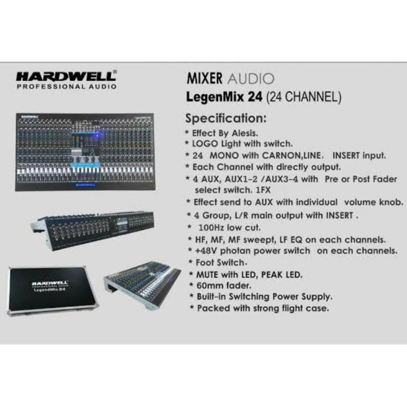 MIXER HARDWELL LEGEND MIX24 MIXER 24 CHANNEL ORIGINAL MIX 24 GARANSI RESMI