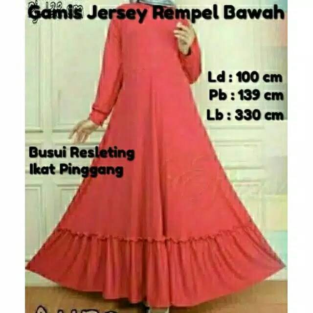 Gamis  Jersey Rempel Bawah