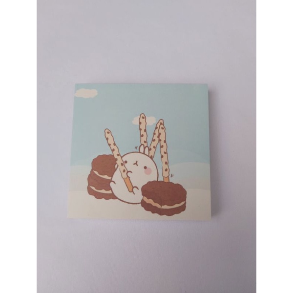 MEMO PAD aesthetic cute design karakter animasi molang-Pocky oreo