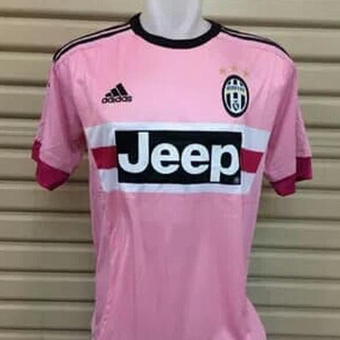 Jersey Juventus Away 2016 Liga Serie A Itali Pink Retro Lokal - Merah Muda, M