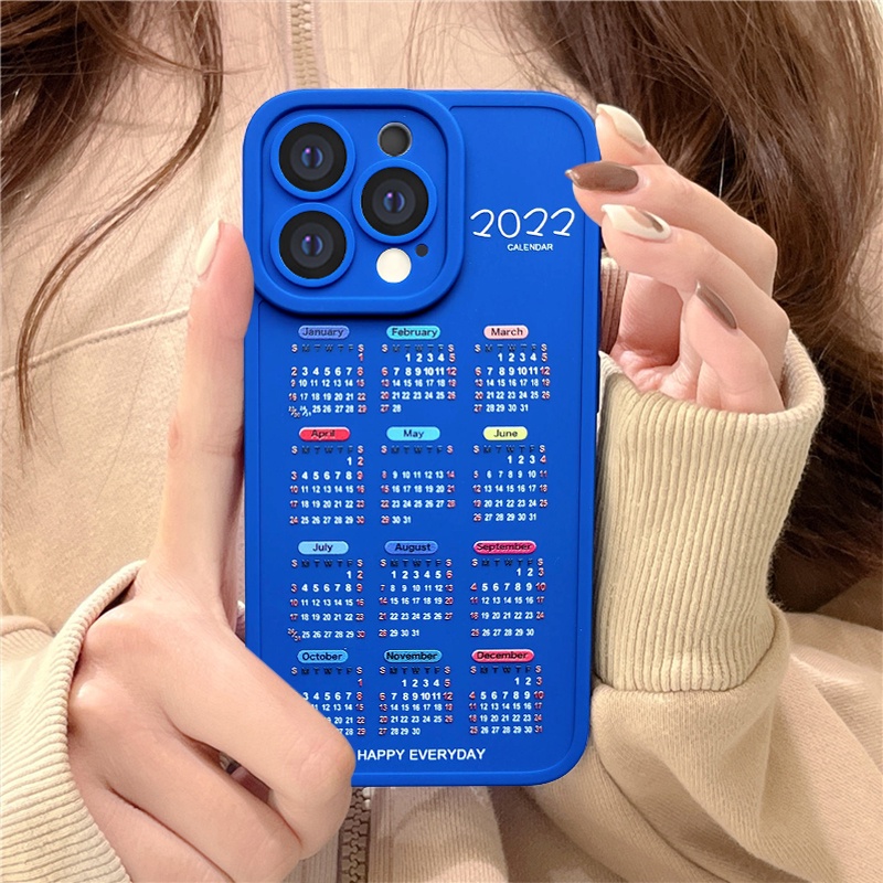 2022 Calendar Design Angel Eyes Case Oppo A12 A15 A5s A35 A16 A54 A7 A15s A11K Y12i Y21 2021 Y21s Y20 Y20i Y12 Y33s Y12s Y20i C25s C12 C25 C15 A12 M12 Y17 Y15 Y11 Narzo 20 Narzo 30A Soft Tpu Hybrid Shock Resistant Soft Case-Klein Blue